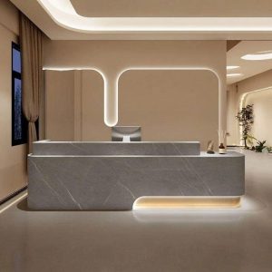 quầy thu ngân spa bo góc